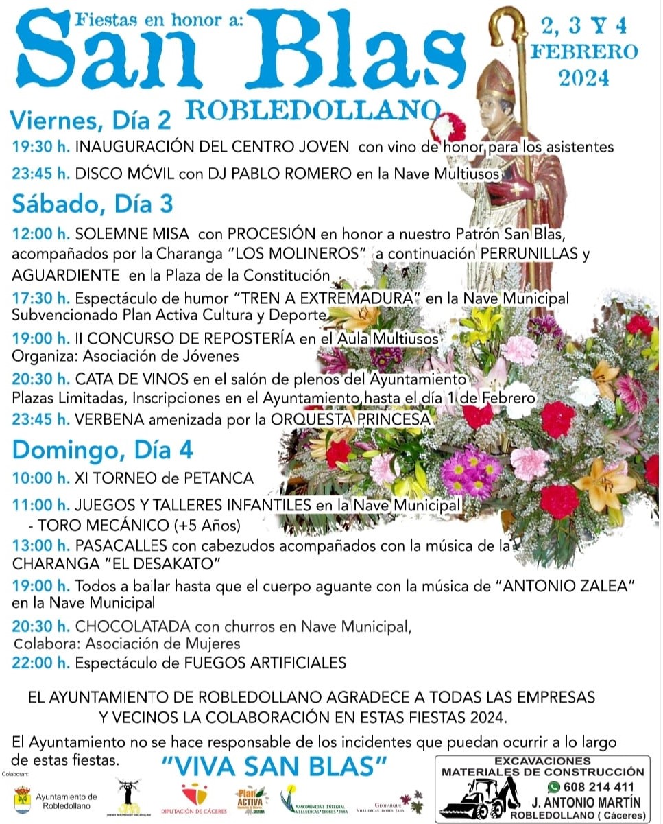 Fiestas en honor a San Blas 2024 Robledollano
